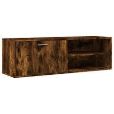 Meuble TV chêne fumé 120x34x37 cm bois d'ingénierie