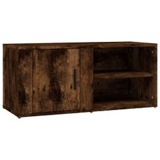 Meuble TV Chêne fumé 80x31,5x36 cm Bois d'ingénierie