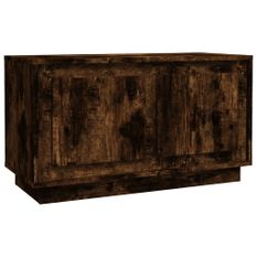 Meuble TV chêne fumé 80x35x45 cm bois d'ingénierie