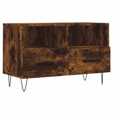 Meuble TV Chêne fumé 80x36x50 cm Bois d'ingénierie