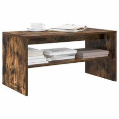 Meuble TV chêne fumé 80x40x40 cm bois d'ingénierie