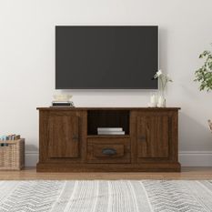 Meuble TV chêne marron 100x35,5x45 cm bois d'ingénierie