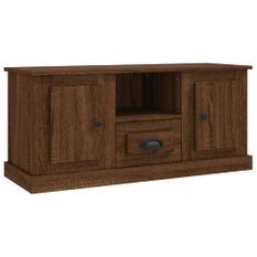 Meuble TV chêne marron 100x35,5x45 cm bois d'ingénierie