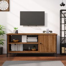 Meuble TV chêne marron 100x40x45 cm bois d'ingénierie