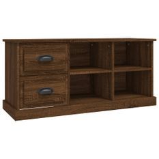 Meuble TV chêne marron 102x35,5x47,5 cm bois d'ingénierie