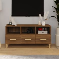 Meuble TV Chêne marron 102x36x50 cm Bois d'ingénierie