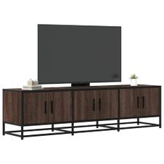 Meuble TV chêne marron 150x35x41 cm bois d'ingénierie et métal