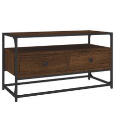 Meuble TV chêne marron 80x35x45 cm bois d'ingénierie