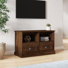 Meuble TV chêne marron 80x35x50 cm bois d'ingénierie