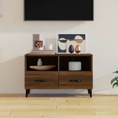 Meuble TV Chêne marron 80x36x50 cm Bois d'ingénierie