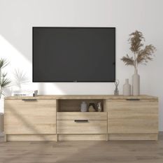 Meuble TV chêne sonoma 140x35x40 cm bois d'ingénierie