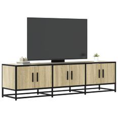 Meuble TV chêne sonoma 150x35x41 cm bois d'ingénierie et métal