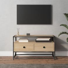 Meuble TV chêne sonoma 80x35x45 cm bois d'ingénierie