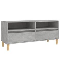 Meuble TV gris béton 100x34,5x44,5 cm bois d'ingénierie