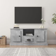 Meuble TV gris béton 100x35,5x45 cm bois d'ingénierie