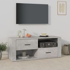 Meuble TV Gris béton 100x35x40 cm Bois d'ingénierie