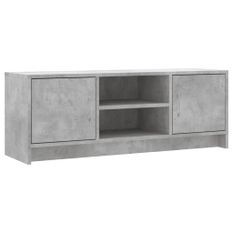 Meuble TV gris béton 102x30x37,5 cm bois d'ingénierie