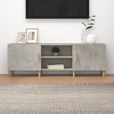 Meuble TV Gris béton 150x30x50 cm Bois d'ingénierie