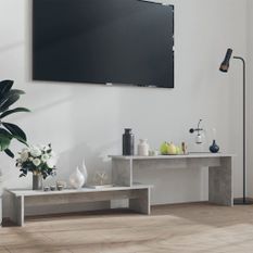 Meuble TV Gris béton 180x30x43 cm