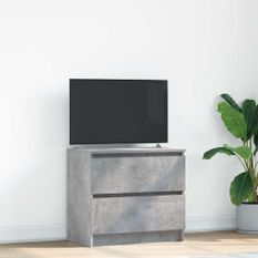 Meuble TV gris béton 60x35x54 cm bois d'ingénierie