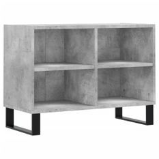 Meuble TV gris béton 69,5x30x50 cm bois d'ingénierie