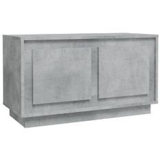 Meuble TV gris béton 80x35x45 cm bois d'ingénierie