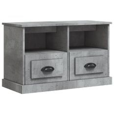 Meuble TV gris béton 80x35x50 cm bois d'ingénierie