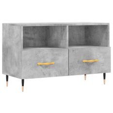 Meuble TV Gris béton 80x36x50 cm Bois d'ingénierie