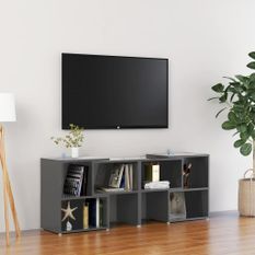 Meuble TV Gris brillant 104x30x52 cm