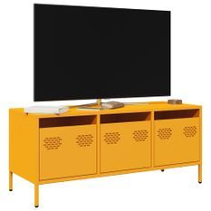 Meuble TV jaune moutarde 101,5x39x43,5 cm acier laminé à froid