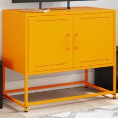 Meuble TV jaune moutarde 68,5x39x60,5 cm acier