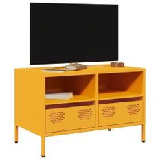 Meuble TV jaune moutarde 68x39x43,5 cm acier laminé à froid