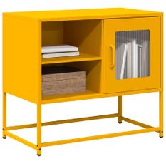 Meuble TV jaune moutarde 68x39x60,5 cm acier