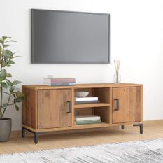 Meuble TV Marron 110x35x48 cm Bois de pin massif