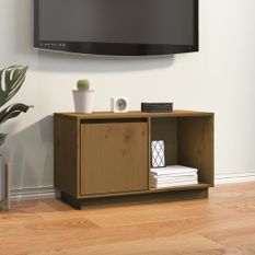 Meuble TV Marron miel 74x35x44 cm Bois de pin massif