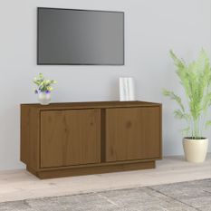 Meuble TV Marron miel 80x35x40,5 cm Bois de pin massif