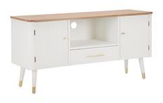Meuble TV Matera bois blanc et brun design moderne