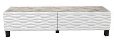 Meuble TV moderne 2 portes bois blanc et beige effet marbre Venuza 149 cm