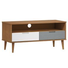 Meuble TV MOLDE Marron 106x40x49 cm Bois de pin massif