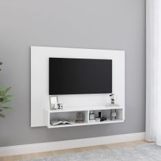 Meuble TV mural Blanc 120x23,5x90 cm