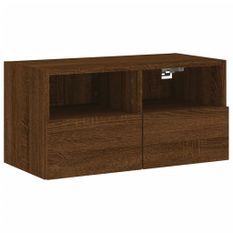 Meuble TV mural chêne marron 60x30x30 cm bois d'ingénierie