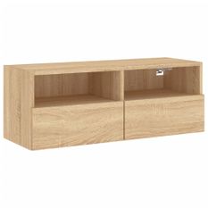 Meuble TV mural chêne sonoma 80x30x30 cm bois d'ingénierie