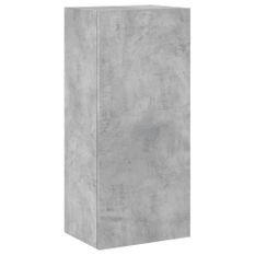 Meuble TV mural gris béton 40,5x30x90 cm bois d'ingénierie