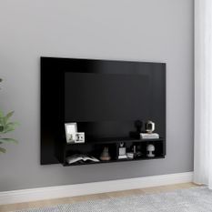 Meuble TV mural Noir 120x23,5x90 cm