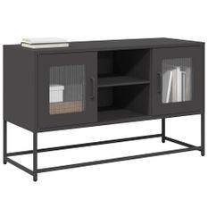 Meuble TV noir 100,5x39x60,5 cm acier