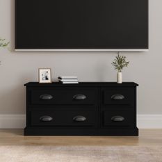 Meuble TV noir 100x35,5x45 cm bois d'ingénierie