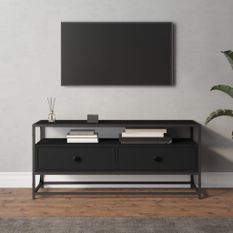 Meuble TV noir 100x35x45 cm bois d'ingénierie