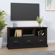 Meuble TV noir 100x35x50 cm bois d'ingénierie