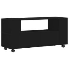 Meuble TV noir 102x34,5x43 cm bois d'ingénierie