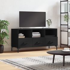 Meuble TV noir 102x36x50 cm bois d'ingénierie